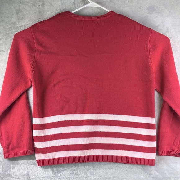 Vintage Crystal Kobe Women's Stars & Stripes Button Up Cardigan Sweater Size L - Picture 6 of 6